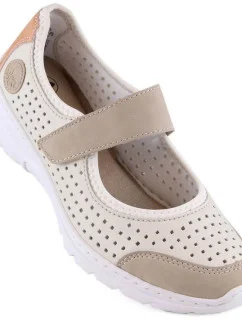 Pohodlné šnurovacie topánky Rieker W RKR575A beige