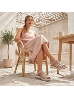 Dámske sandále na podpätku Romans beige Rieker 66201-62 Dámske sandále na podpätku Romans beige Rieker 66201-62