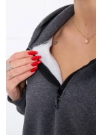 Zateplená súprava s ozdobným vreckom grafitová melanž