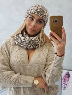 Dámska fleecová súprava Merry K202 hnedá+ecru