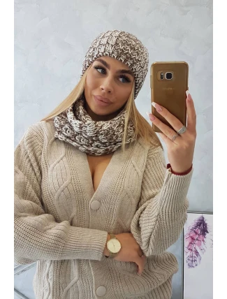 Dámska fleecová súprava Merry K202 hnedá+ecru