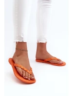 Płaskie Elastyczne Klapki Japonki Damskie ZAXY JJ285254 Pomarańczowe