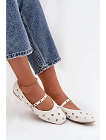 Dámske baleríny 21-41 bielo-strieborné - Diamantique