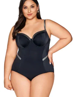 Dámske jednodielne plavky 63 black plus - AVA