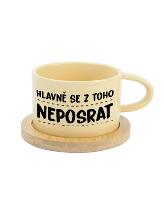 HLAVNĚ SE Z TOHO NEPOSRAT - žlutý hrníček makronka 200 ml
