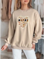 Dámska nadrozmerná mikina so srdcom SERDUCHOVA béžová FashionStreet BY1442