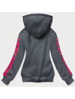 Tmavosivá dámska tepláková mikina s potlačou (26012) Tmavosivá dámska tepláková mikina s potlačou (26012)
