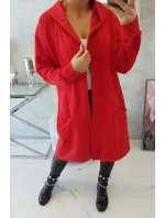Pláštenka s kapucňou oversize červená