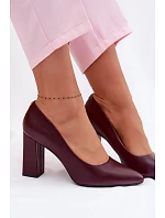 Lodičky na podpatku z eko kůže Sergio Leone PB216 bordó Lodičky na podpatku z eko kůže Sergio Leone PB216 bordó
