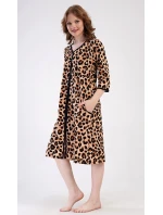Dámske domáce šaty s trojštvrťovým rukávom Leopard
