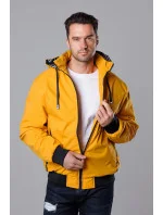 Pánska žltá športová bunda s kapucňou (5M3111-254)