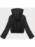 Dámska krátka čierna bunda s kapucňou S'West (B8246-1) Dámska krátka čierna bunda s kapucňou S'West (B8246-1)