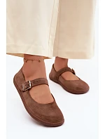 Baleríny Barefoot z přírodního semiše Zazoo 316 hnědé