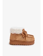 Snežnice Členkové topánky Detská obuv Zateplená kožušina Camel Adelane