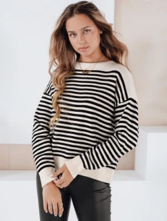 Dámsky pruhovaný sveter ELVARA beige FashionStreet MY2523