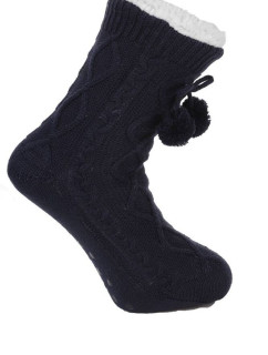 Dámske ponožky Braidy tmavo modré s brmbolcami