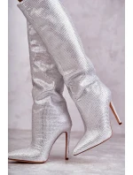 Modne Kozaki Na Szpilce Z Cyrkoniami Srebrne Lovisa