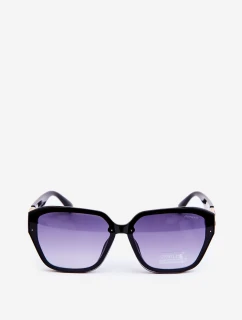 Damskie Okulary Przeciwsłoneczne Ze Złotym Detalem UV400 Czarne