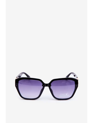 Damskie Okulary Przeciwsłoneczne Ze Złotym Detalem UV400 Czarne