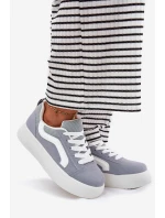 Sneakersy Damskie Na Platformie Niebieskie Tellnira
