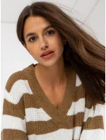 Dámsky sveter LC SW 8030 biely béžový