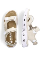 Pohodlné sandále na suchý zips Rieker W RKR691 beige
