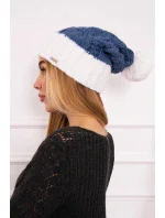 Paris fleecová čiapka K212 denim+white