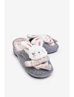 Dziecięce Kapcie Na Grubej Podeszwie Króliczki Szare Dasca