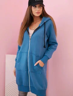 Dámska zateplená mikina s kapucňou a zipsom