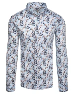 Pánska modrá košeľa FashionStreet DX2635 Pánska modrá košeľa FashionStreet DX2635