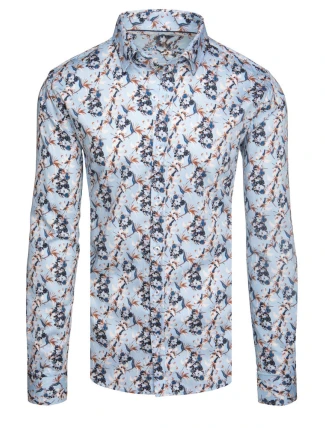 Pánska modrá košeľa FashionStreet DX2635 Pánska modrá košeľa FashionStreet DX2635
