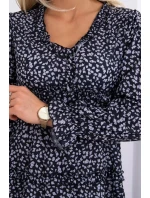 Šaty s ozdobnými volánikmi čierne