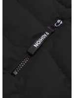 Čierna dámska vesta s kapucňou (R8133-1)