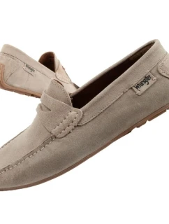 Pánske mokasíny Wrangler Maifield Suede z prírodnej béžovej kože