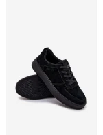 Męskie Sneakersy Na Platformie Zamszowe Big Star OO174012 Czarne