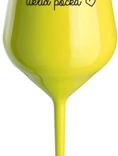 ÚKLID POČKÁ - žlutá nerozbitná sklenice na víno 470 ml