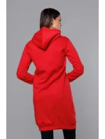 Dlhá červená tepláková mikina (YS10005-18)