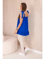 Blúzka s mašľami v chrpovo modrej farbe