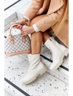 Wysokie Botki Workery Beżowe Rozelle