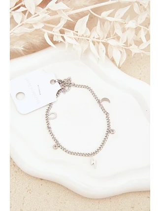 Stříbrný náramek na nohu s přívěsky