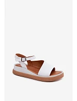 Dámske kožené sandále na platforme Maciejka L7629-11 white