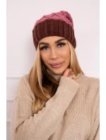 Milano fleecová čiapka K203 tmavo ružová+hnedá Milano fleecová čiapka K203 tmavo ružová+hnedá