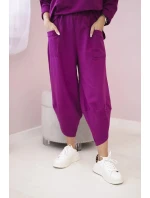 Bavlnená mikina nohavice set slivka