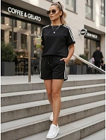 Dámsky viskózový set s motýľom a šortkami čierny FashionStreet AY1183