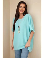 Oversize blúzka s príveskom mint Oversize blúzka s príveskom mint