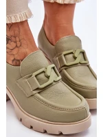 Eleganckie Półbuty Na Słupku Z Ozdobą Zielone Lemar Harmell