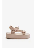 Dámske sandále na platforme Big Star - béžové