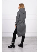 Zateplená mikina s bočnými rázporkami grafitová