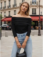 POLL dámska pruhovaná blúzka čierna FashionStreet RY2515 POLL dámska pruhovaná blúzka čierna FashionStreet RY2515