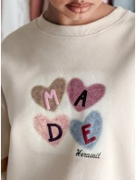 Dámska nadrozmerná mikina so srdiečkami MADELIN cappuccino FashionStreet BY1462 Dámska nadrozmerná mikina so srdiečkami MADELIN cappuccino FashionStreet BY1462